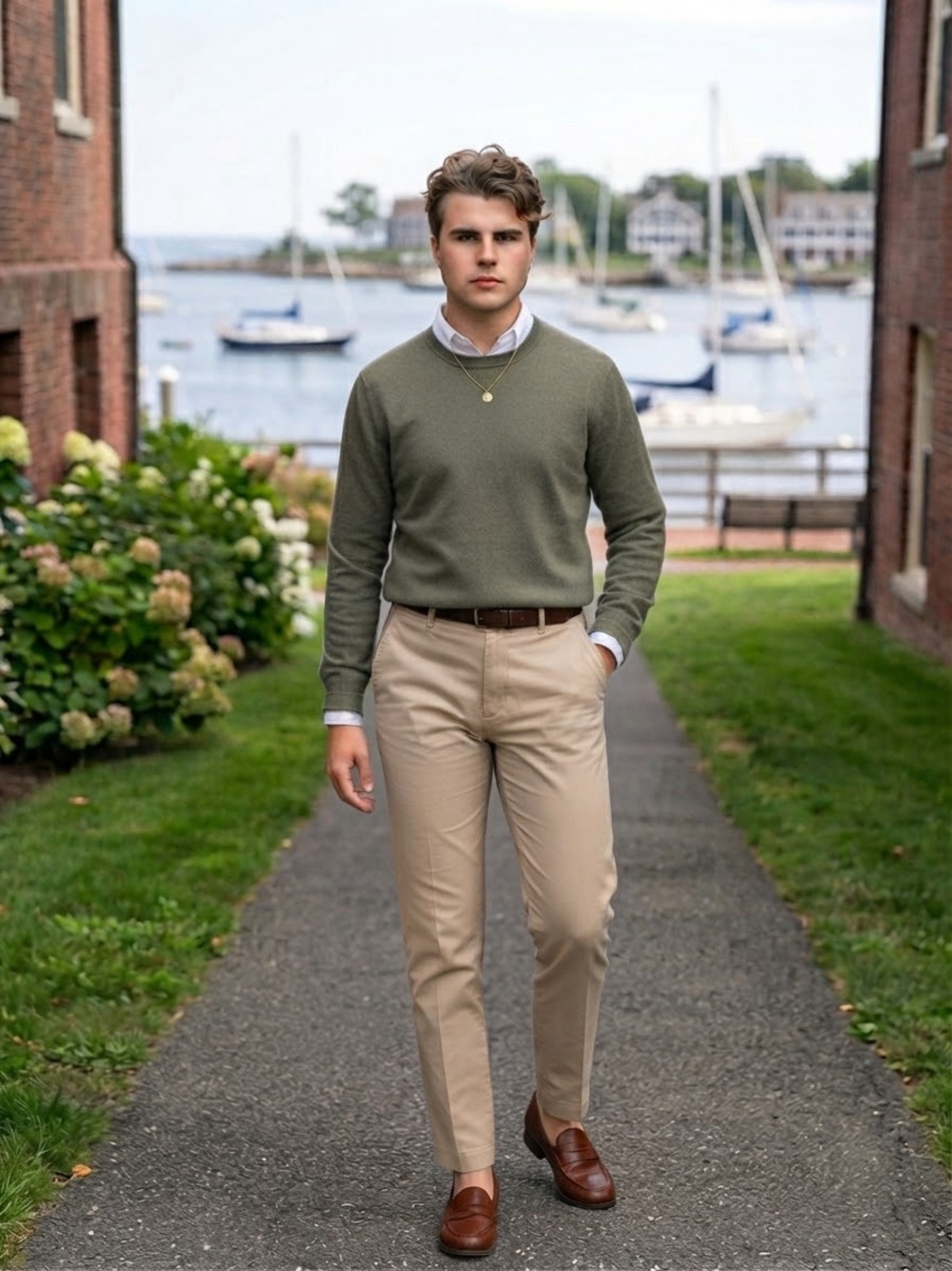 TSE 100% Cashmere Olive Green Crewneck Sweater XL